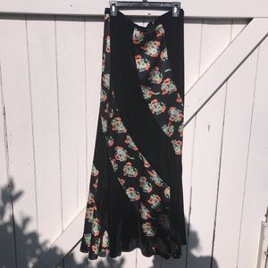 Free people velvet maxi skirt